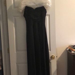 Strapless black gown